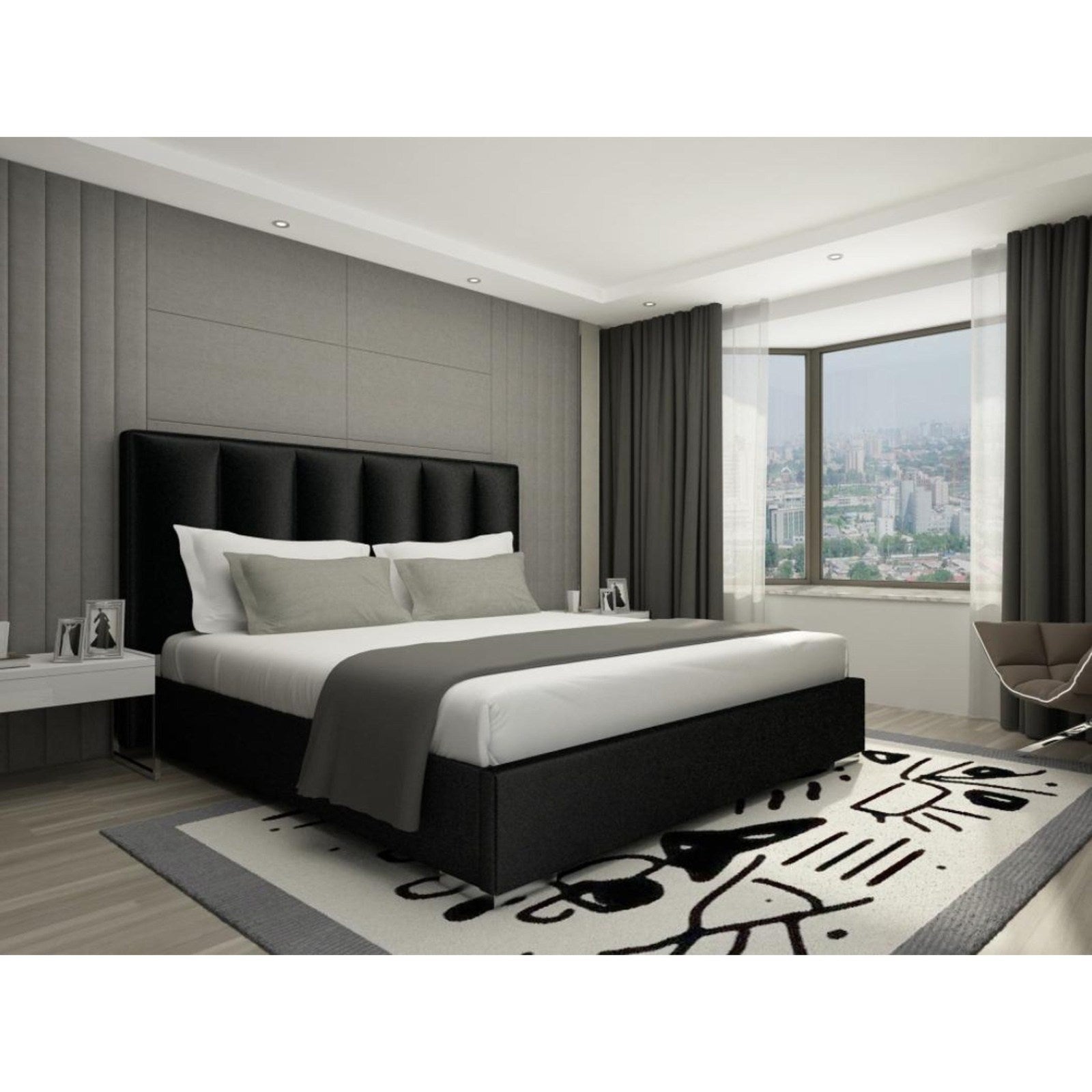 Whiteline Modern Living Velvet King Bed