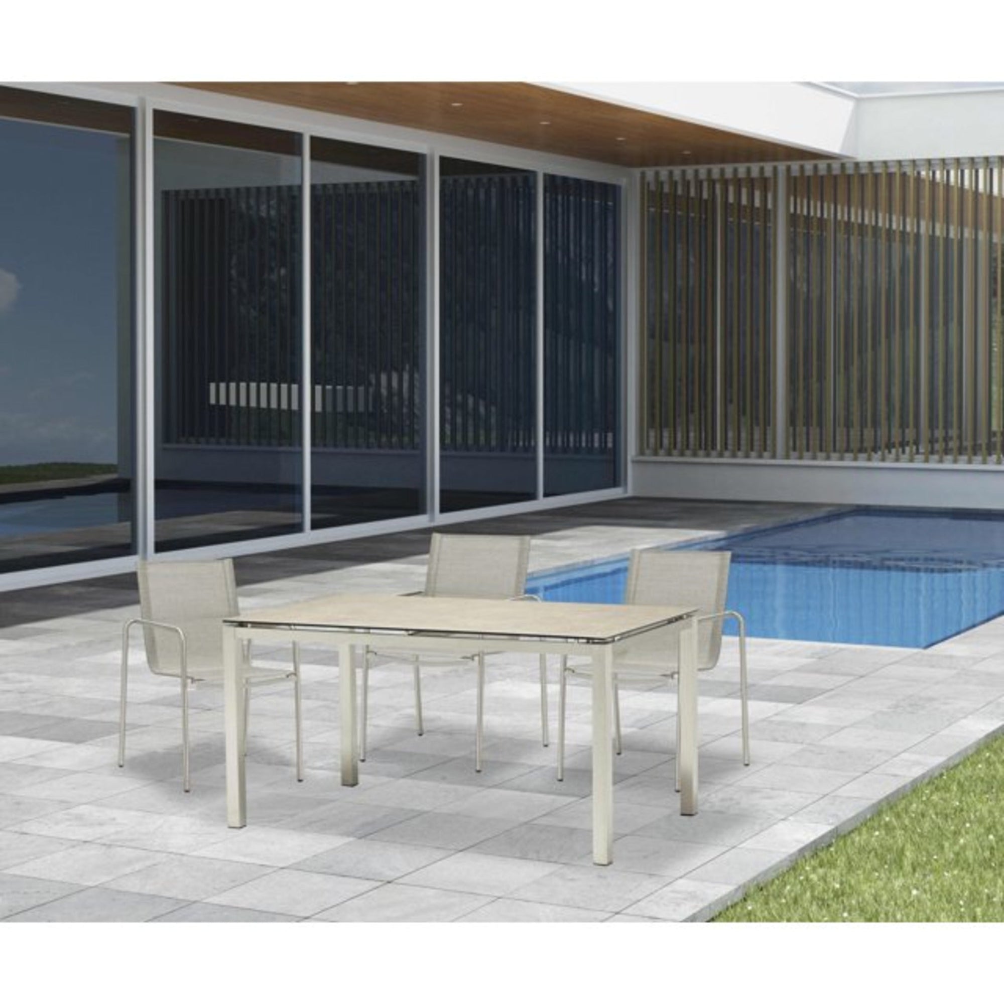Whiteline Modern Living Paola Outdoor Dining Table