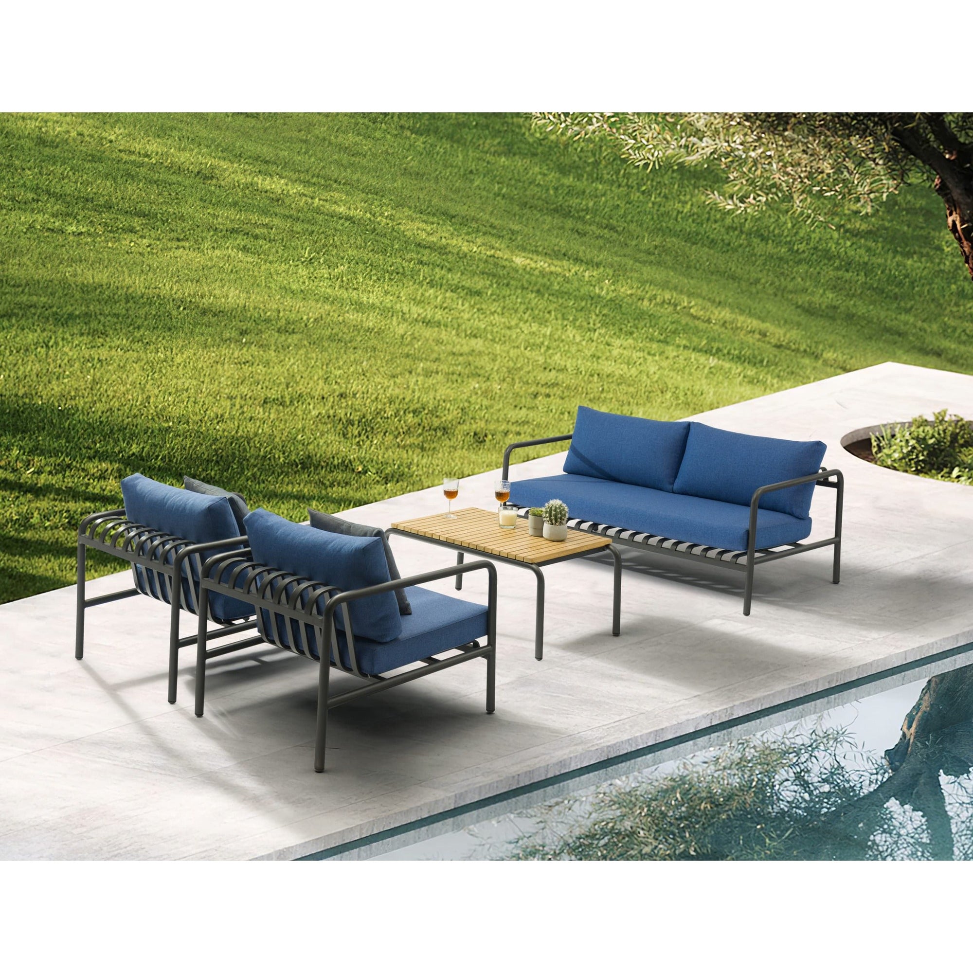 Whiteline Modern Living Andrea 4-Pieces Outdoor Collection