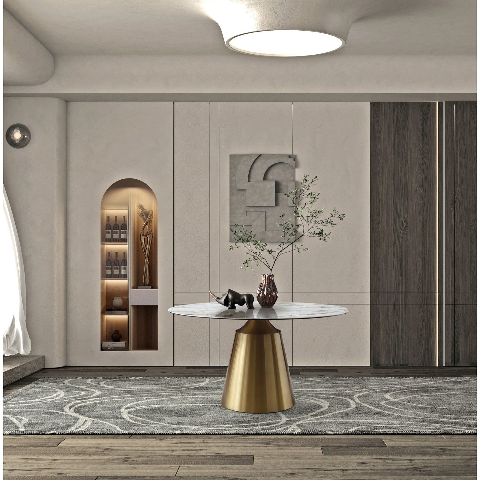Whiteline Modern Living Charlotte Round Dining Table