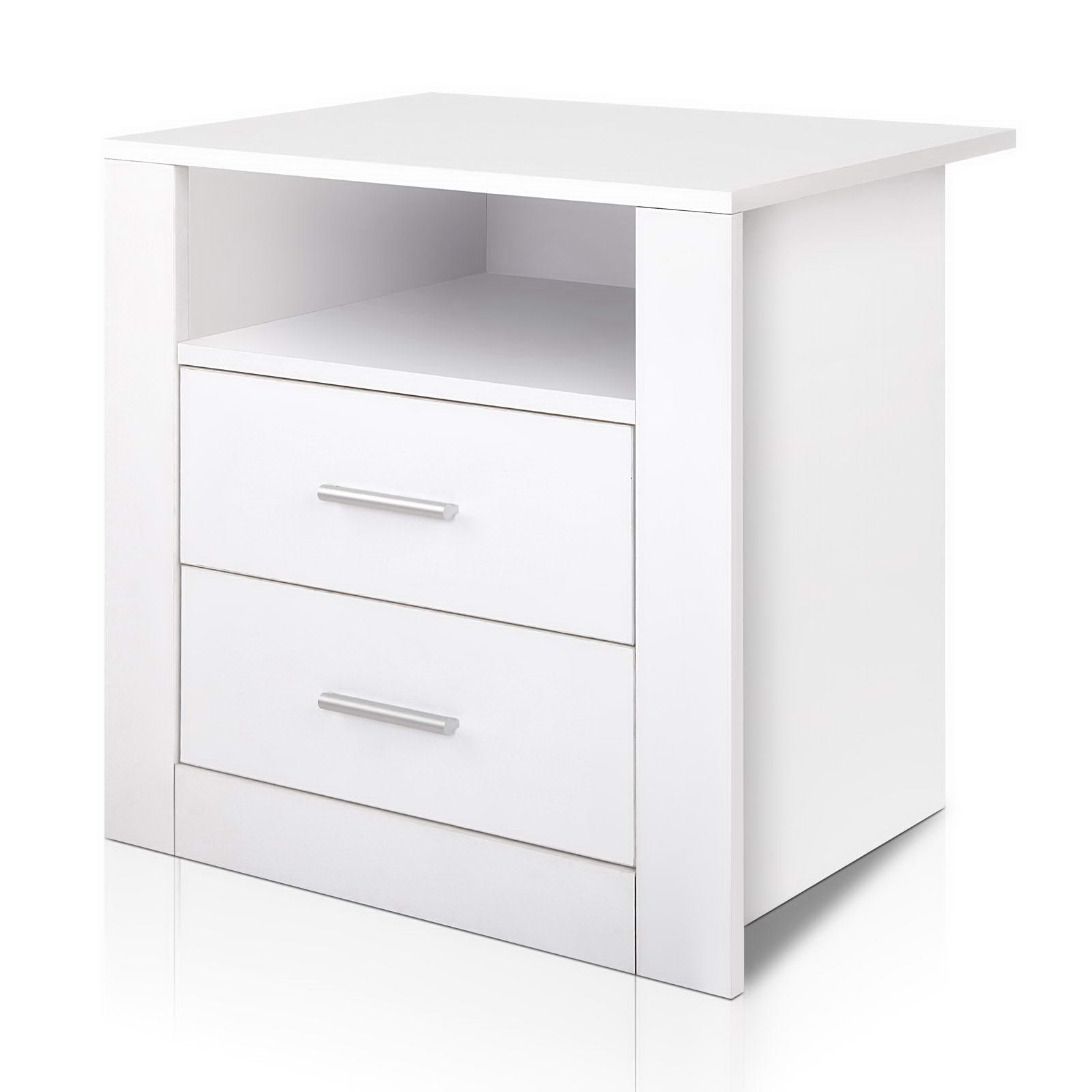 Norwich King Single Bedroom Suite 5 Piece 1x King Single Mattress, 1x King Single Wooden Bed Frame, 2x White Bedside Tables and 1x White Tallboy