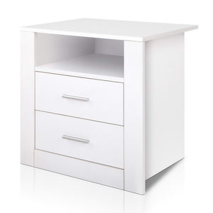 Norwich King Single Bedroom Suite 5 Piece 1x King Single Mattress, 1x King Single Wooden Bed Frame, 2x White Bedside Tables and 1x White Tallboy