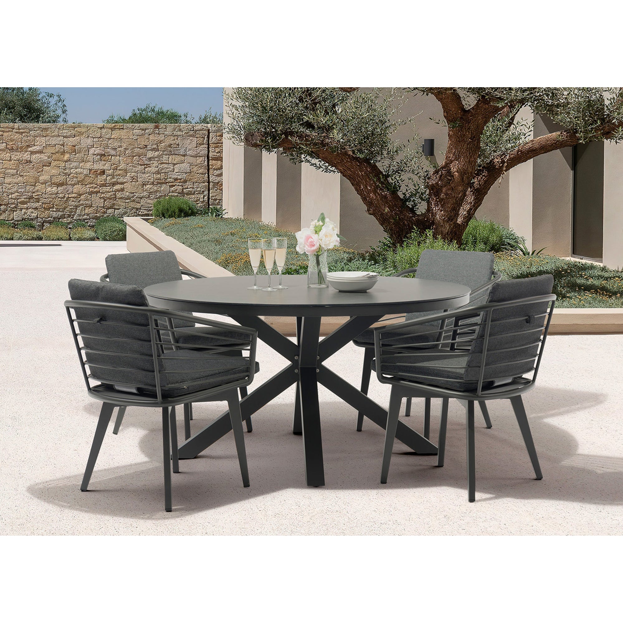 Whiteline Modern Living Kassey Outdoor Dining Amrchair
