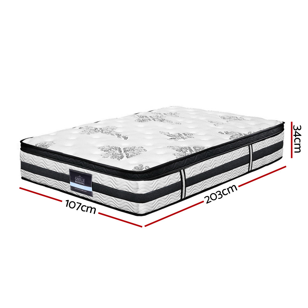 Norwich King Single Bedroom Suite 5 Piece 1x King Single Mattress, 1x King Single Wooden Bed Frame, 2x White Bedside Tables and 1x White Tallboy