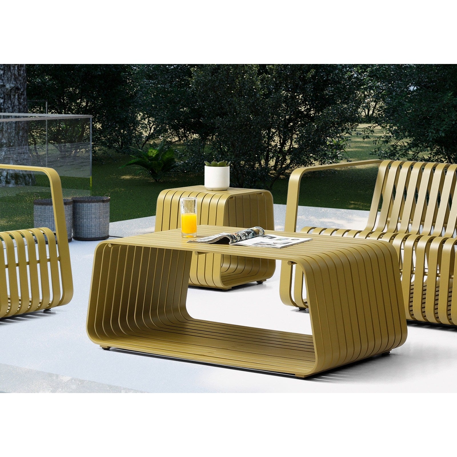 Whiteline Modern Living Ocean Outdoor Coffee Table
