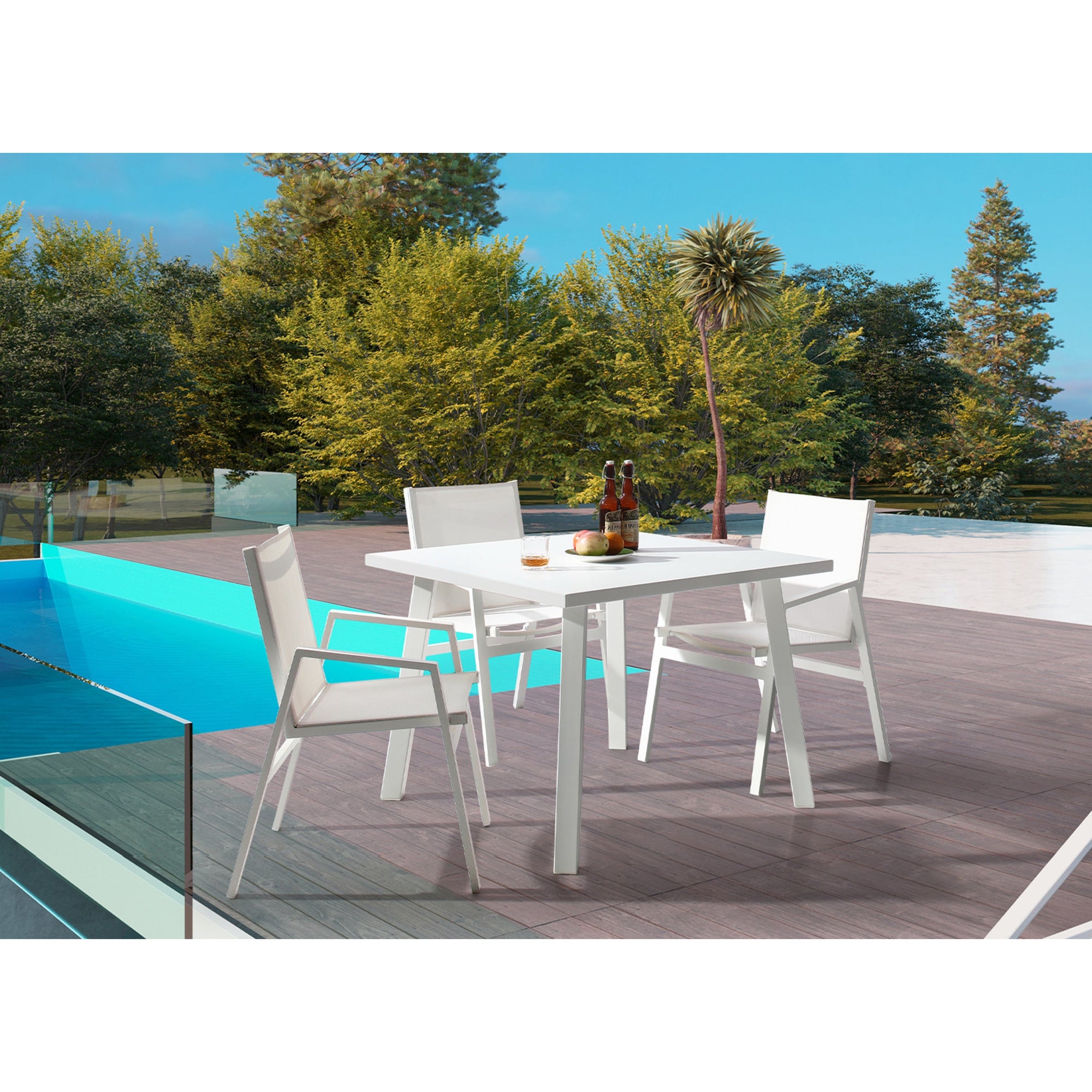 Whiteline Modern Living Rio Square Outdoor Dining Table