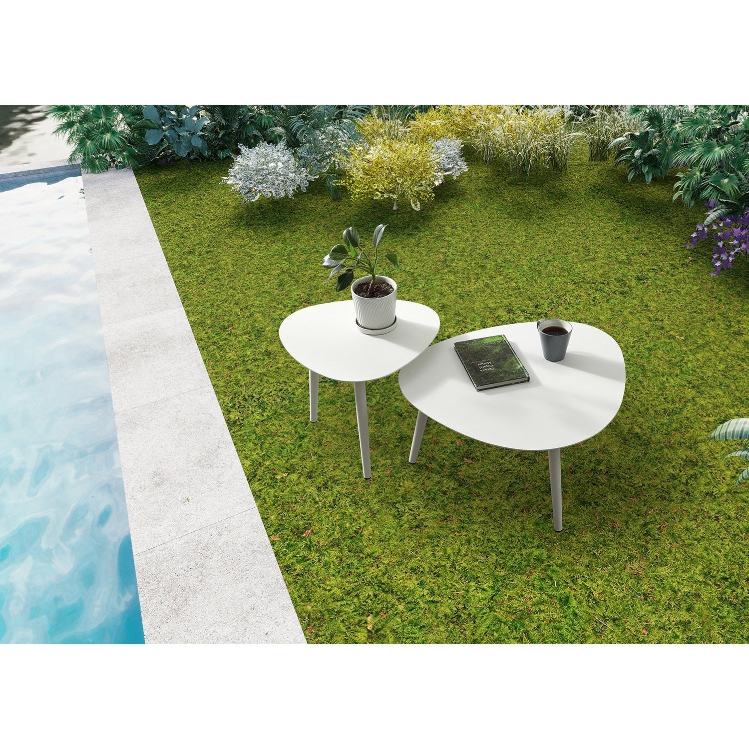Whiteline Modern Living Rowan Small Outdoor Side Table