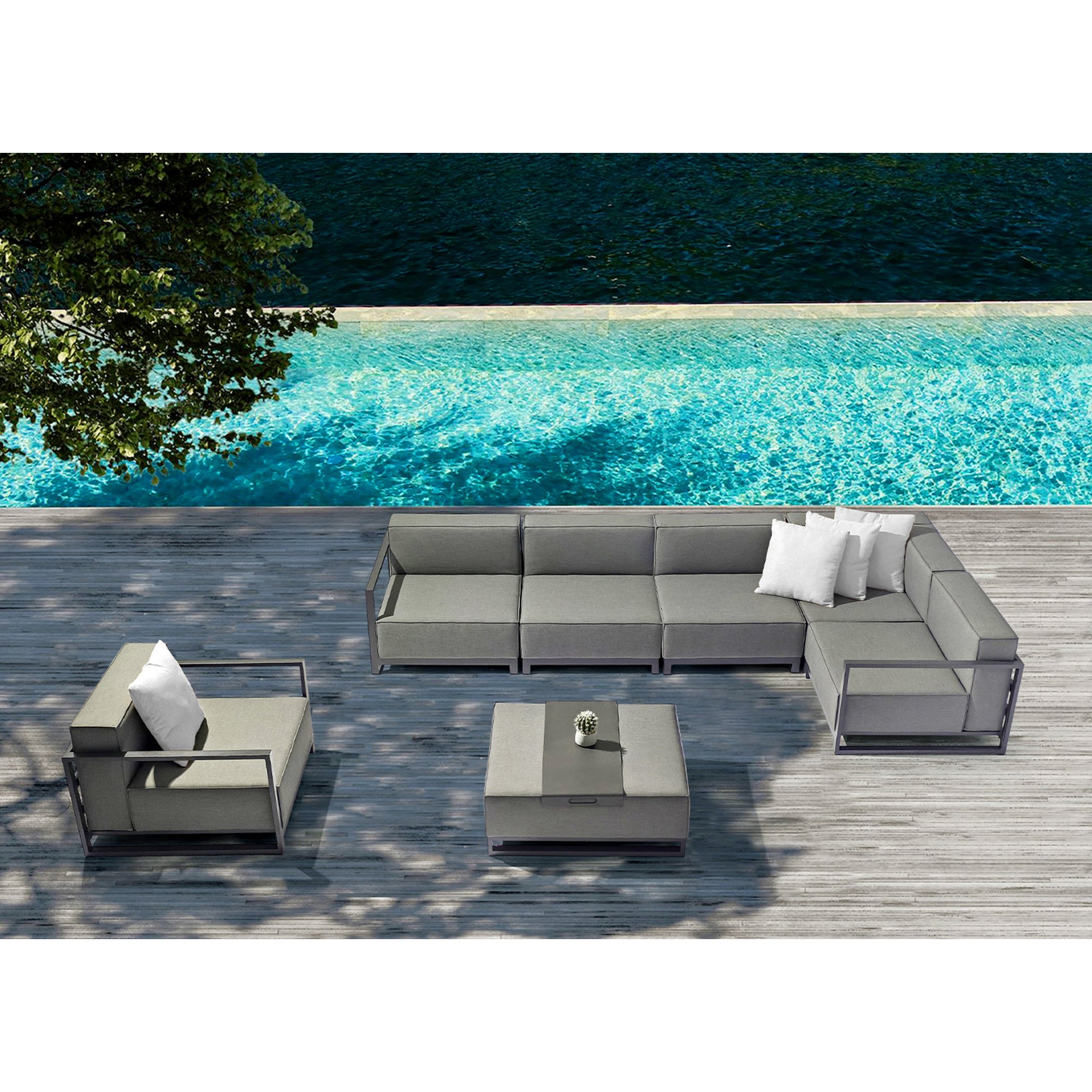Whiteline Modern Living Sensation Indoor/Outdoor Modular Right ArmChair