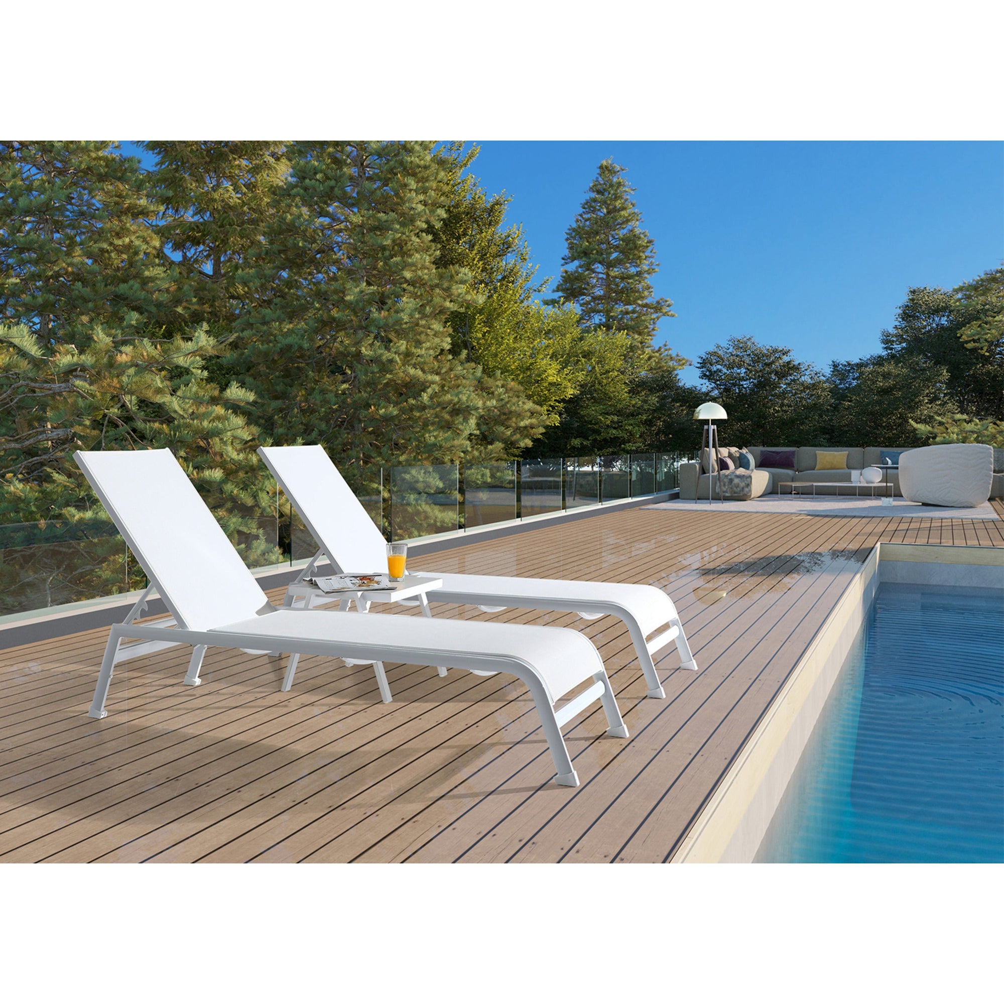 Whiteline Modern Living Sunset Outdoor Chaise