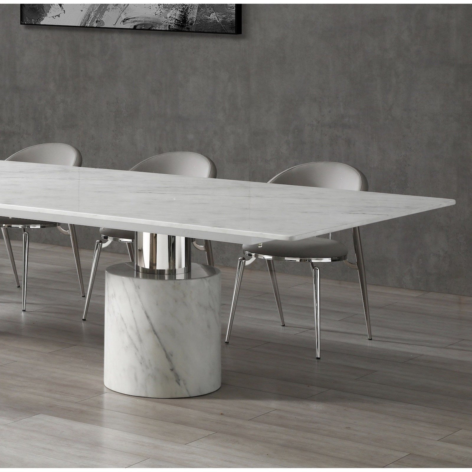 Whiteline Modern Living Geneva Extra Large Dining Table Cylinder