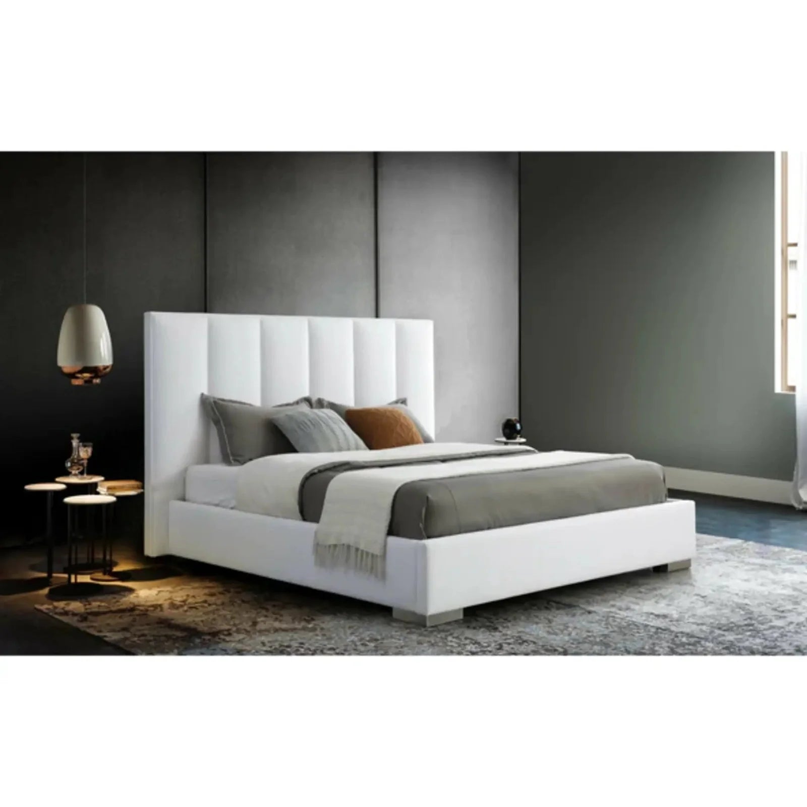 Whiteline Modern Living Velvet King Bed