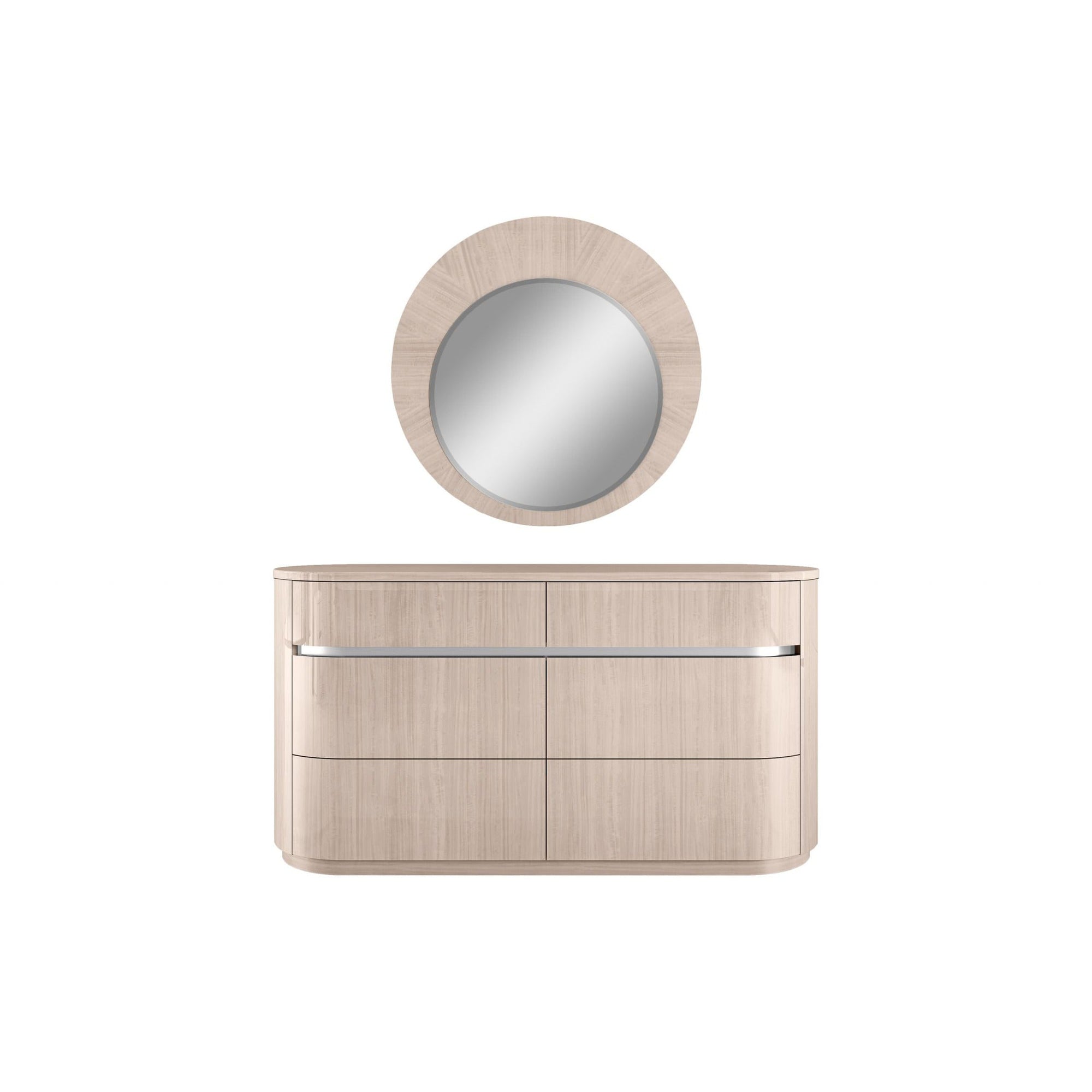 Whiteline Modern Living Waves Round Mirror