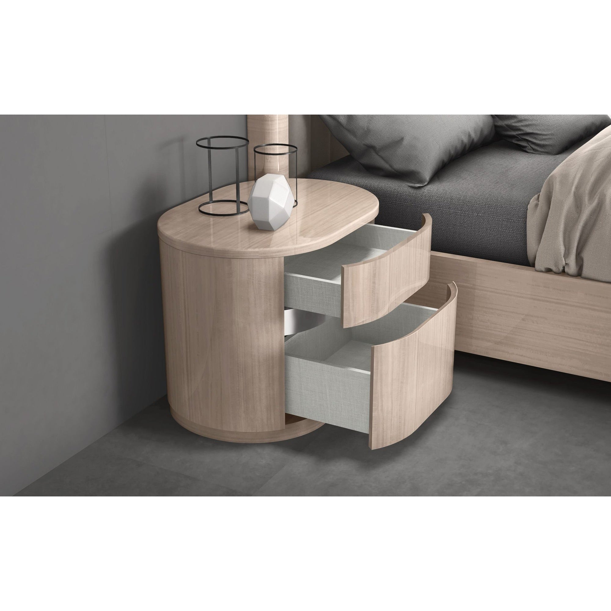 Whiteline Modern Living Waves Nightstand