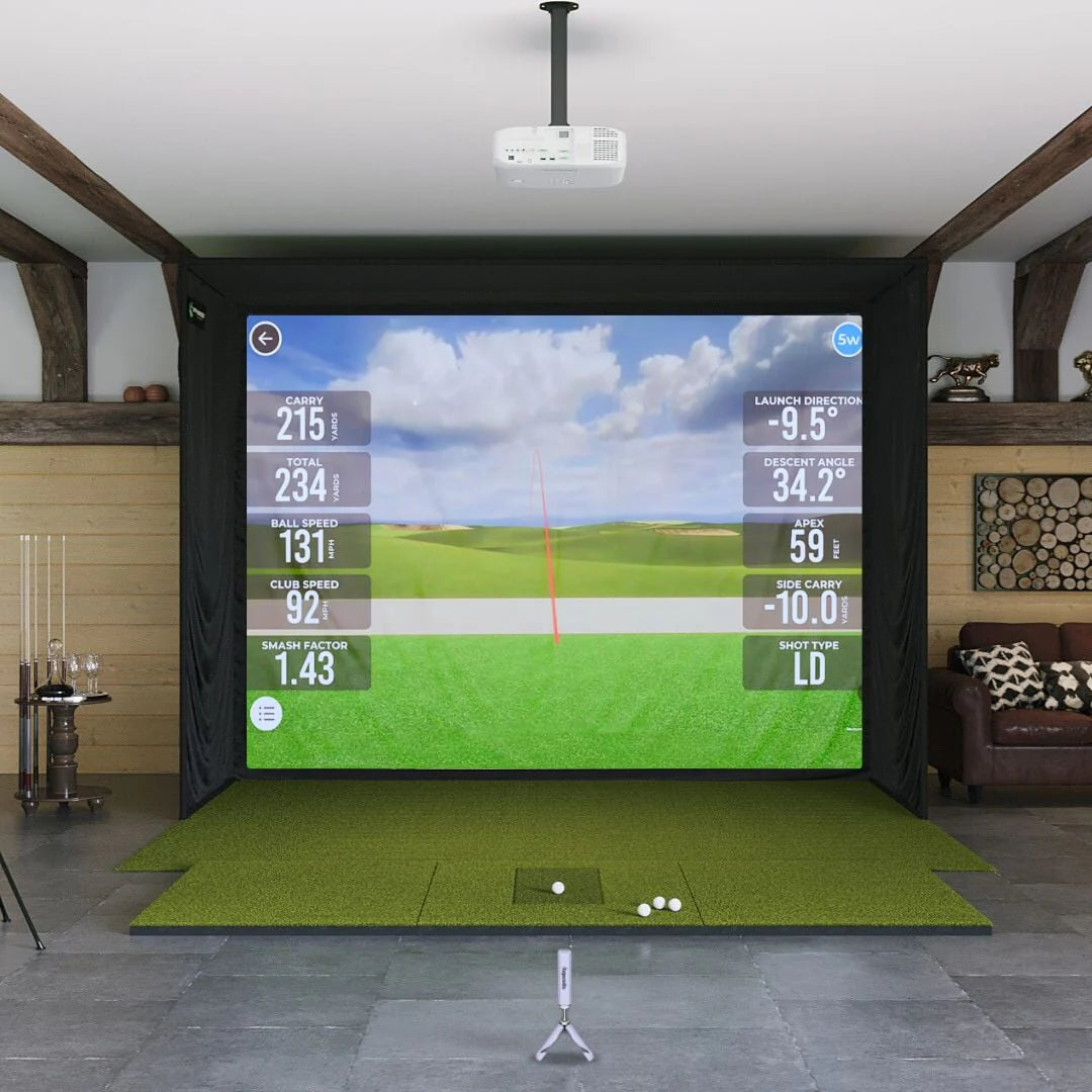 Rapsodo MLM2PRO Complete Golf Simulator Package with Impact Screen, Hitting/Putting Mats, Projector & SIG12 Enclosure