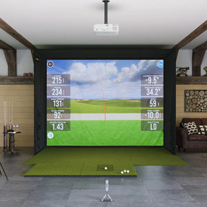 Rapsodo MLM2PRO Complete Golf Simulator Package with Impact Screen, Hitting/Putting Mats, Projector & SIG12 Enclosure