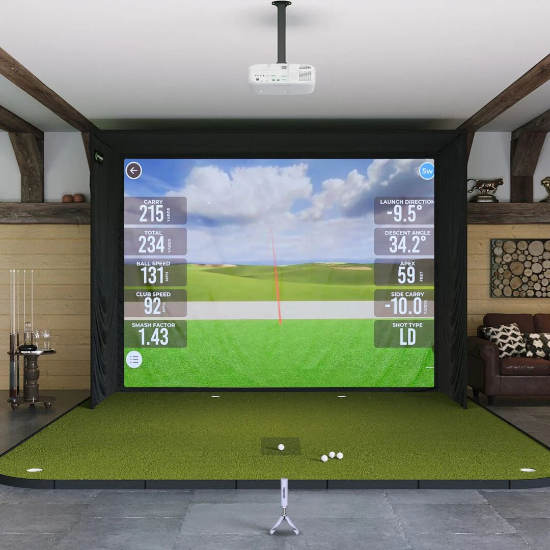 Rapsodo MLM2PRO Complete Golf Simulator Package with Impact Screen, Hitting/Putting Mats, Projector & SIG12 Enclosure