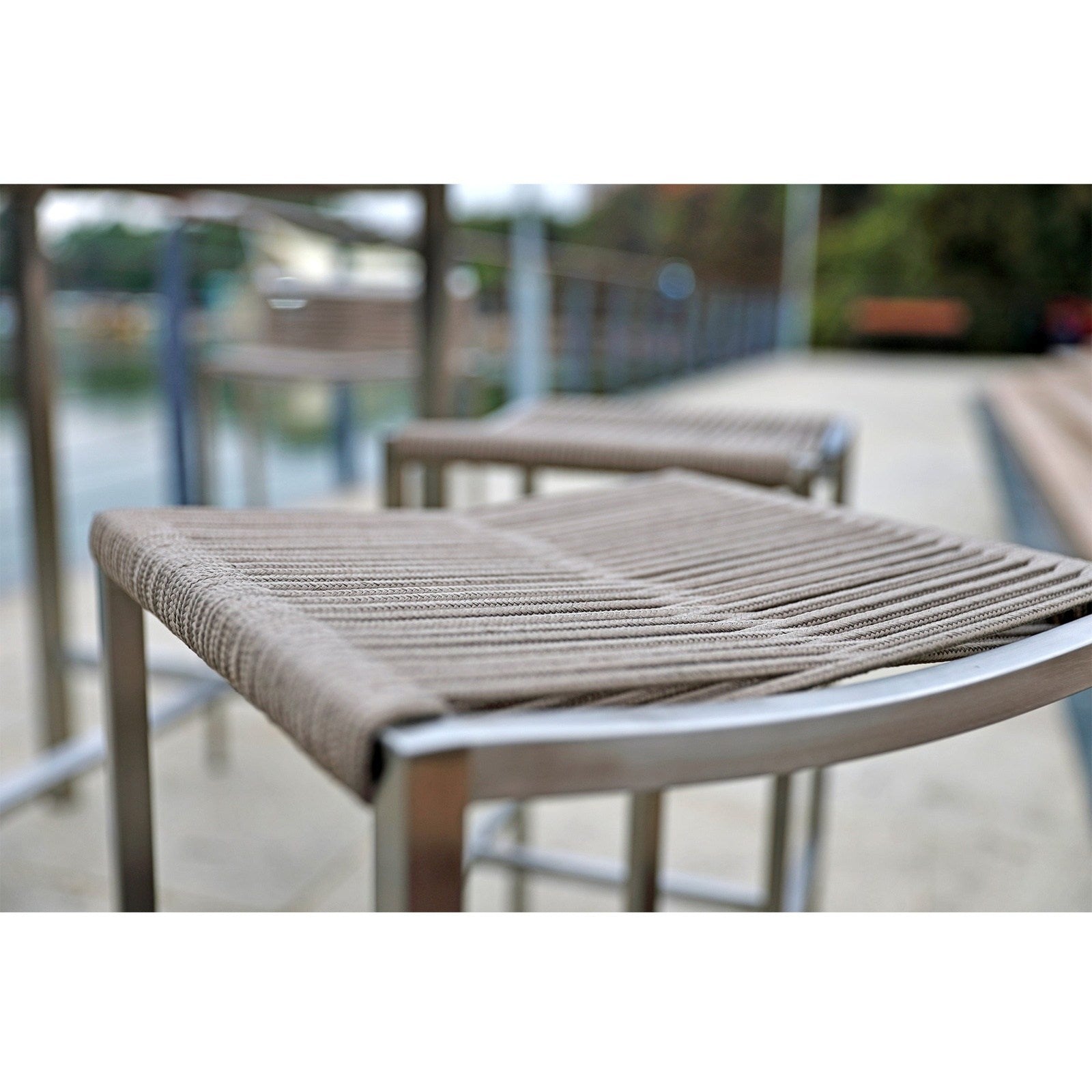 Whiteline Modern Living Stone Outdoor Backless Barstool