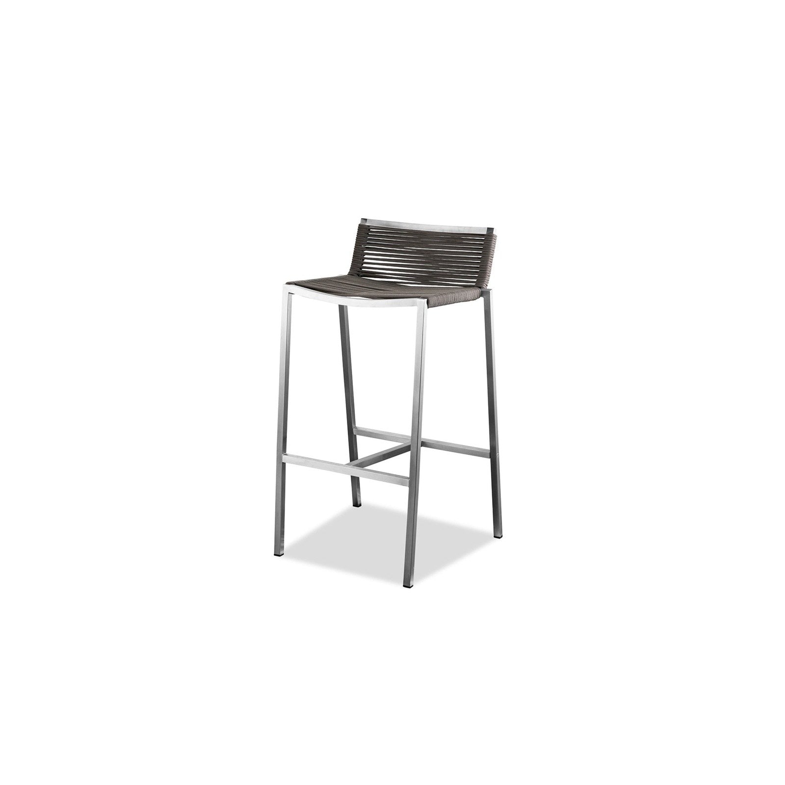 Whiteline Modern Living Stone Outdoor Barstool with Back