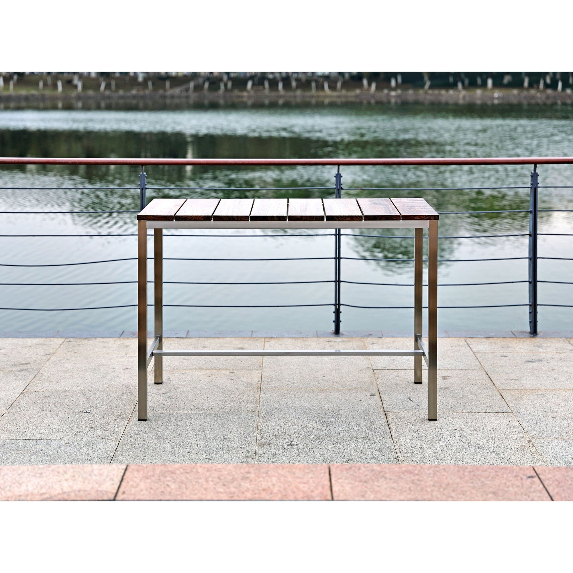 Whiteline Modern Living Stone Bar Table