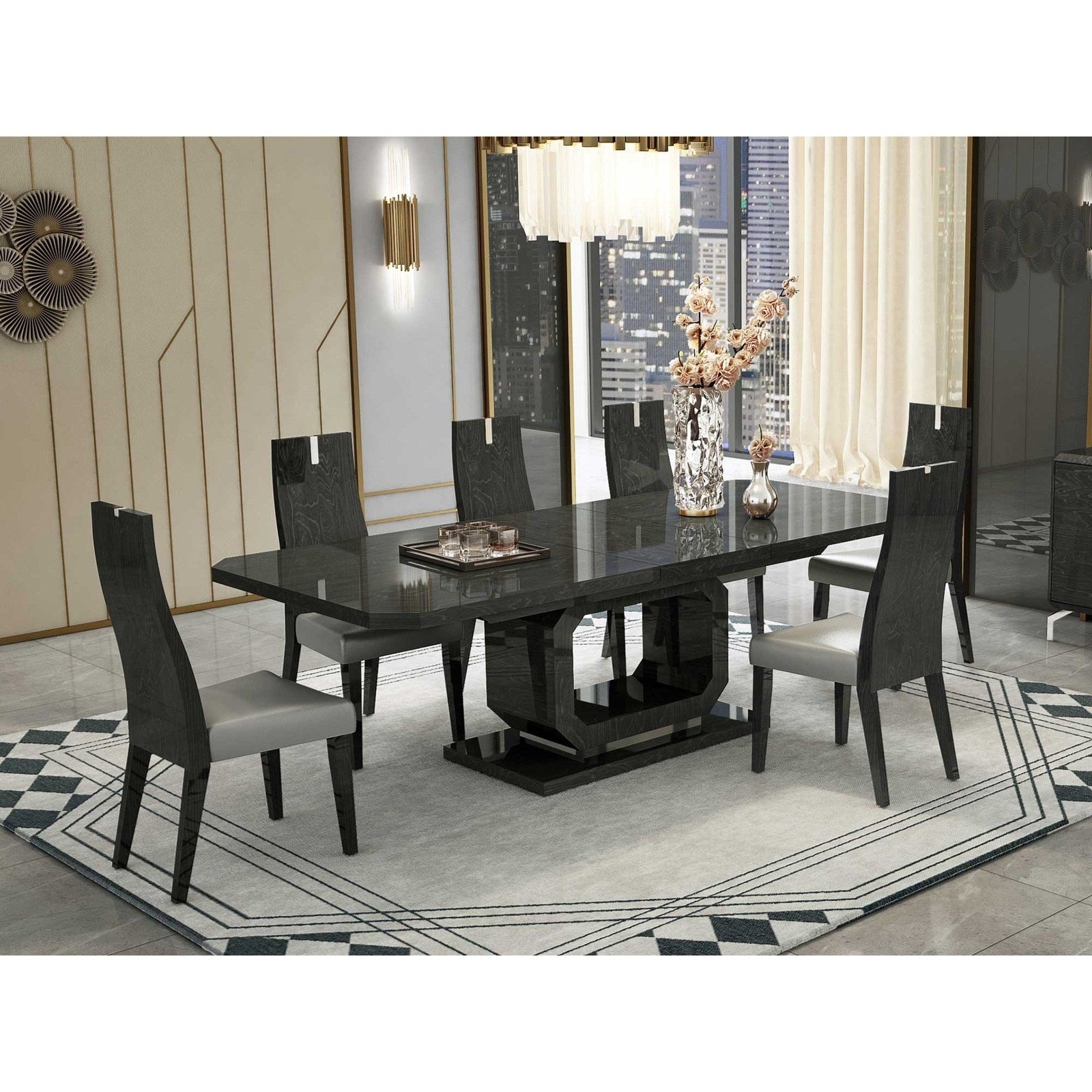 Whiteline Modern Living Los Angeles Extendable Dining Table