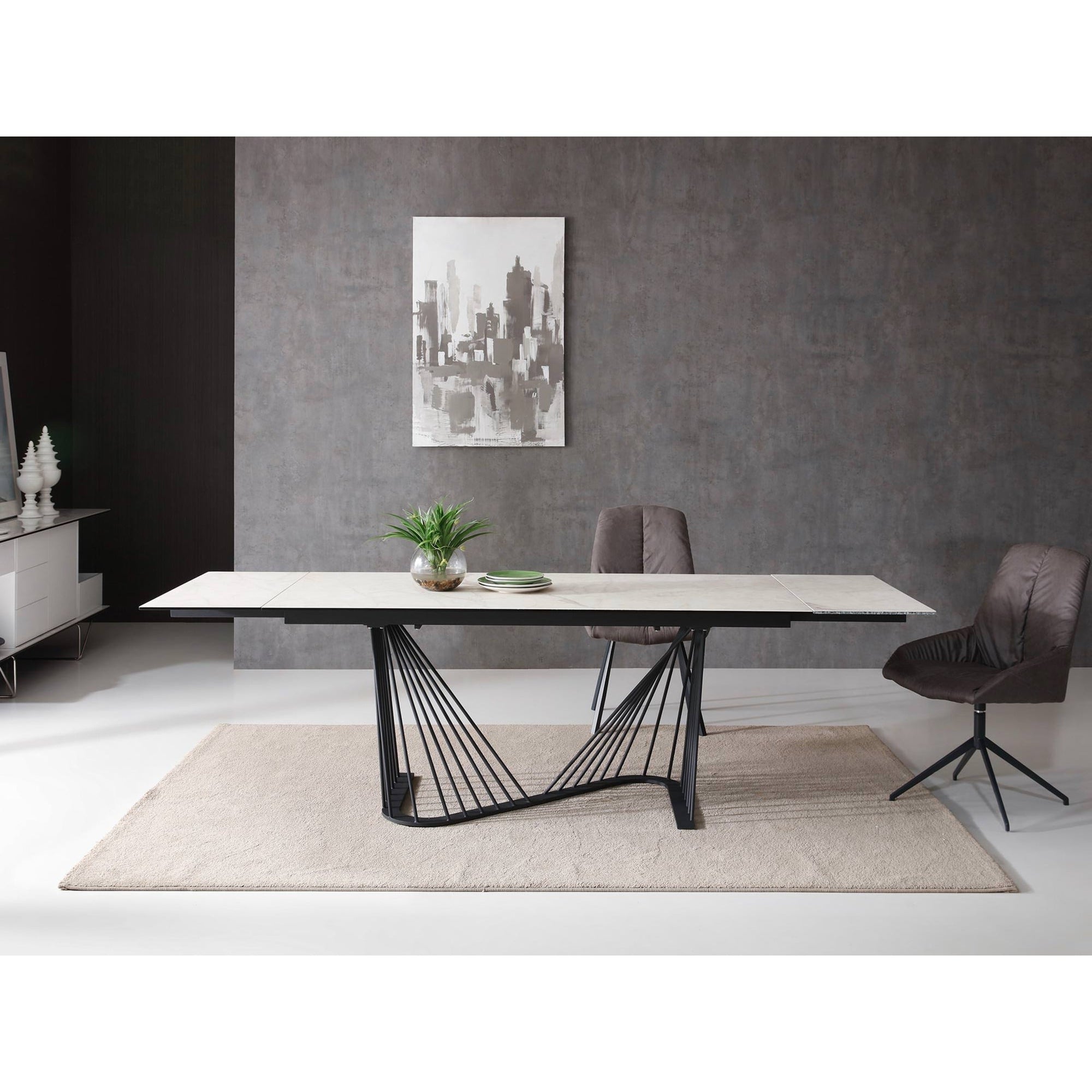 Whiteline Modern Living Roma Extendable Dining Table