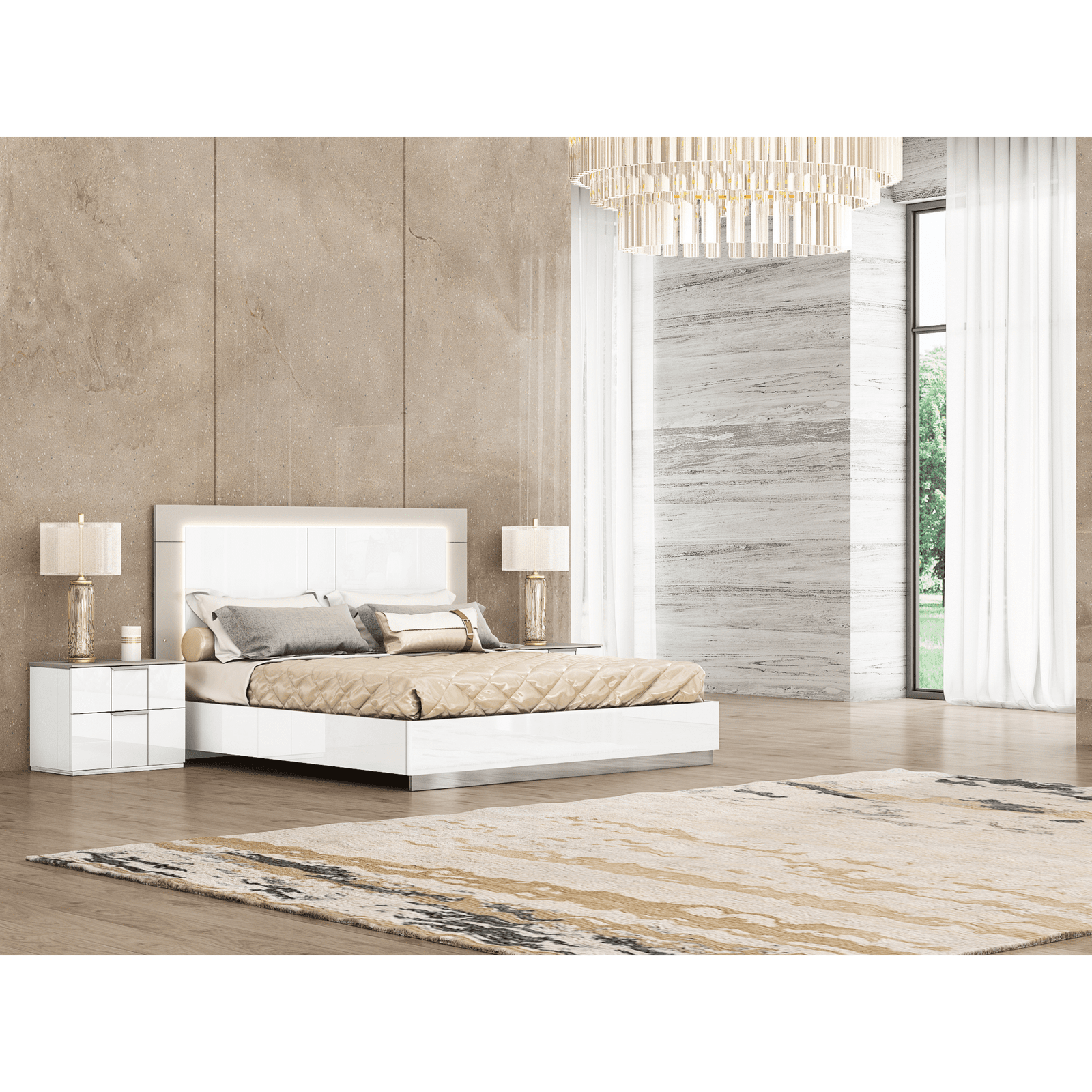 Whiteline Modern Living Daisy King Bed