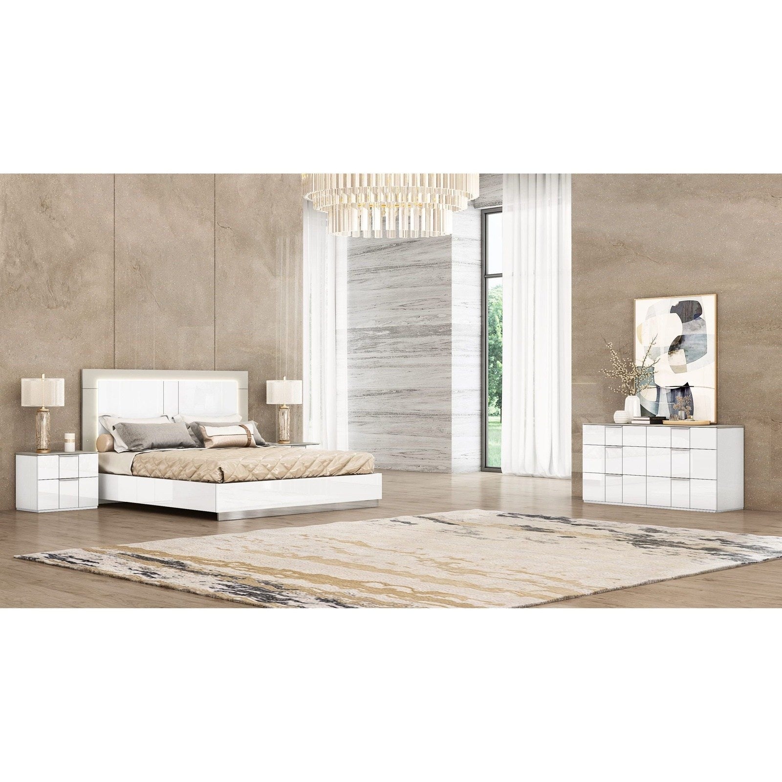 Whiteline Modern Living Daisy King Bed
