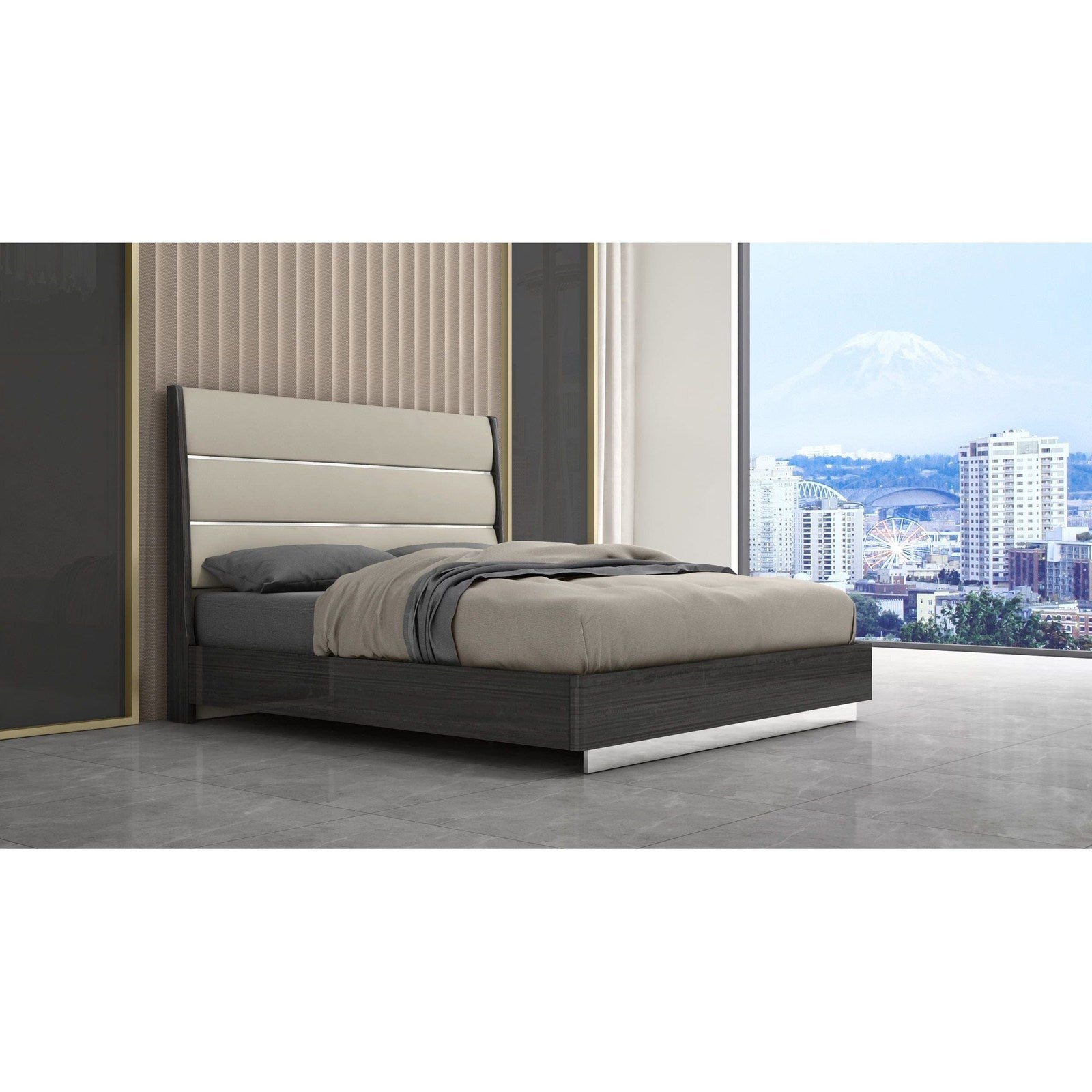 Whiteline Modern Living Pino King Bed