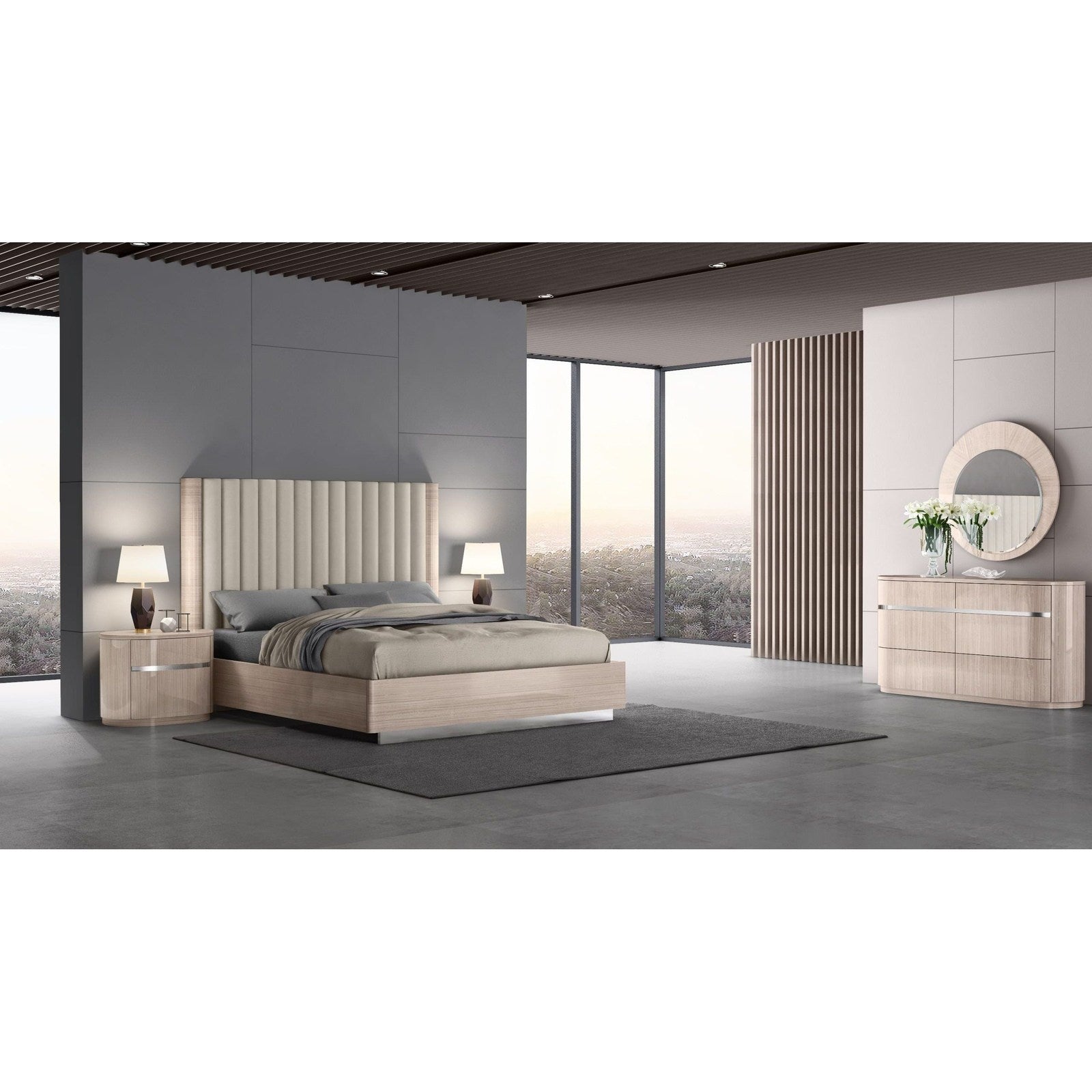 Whiteline Modern Living Waves King Bed