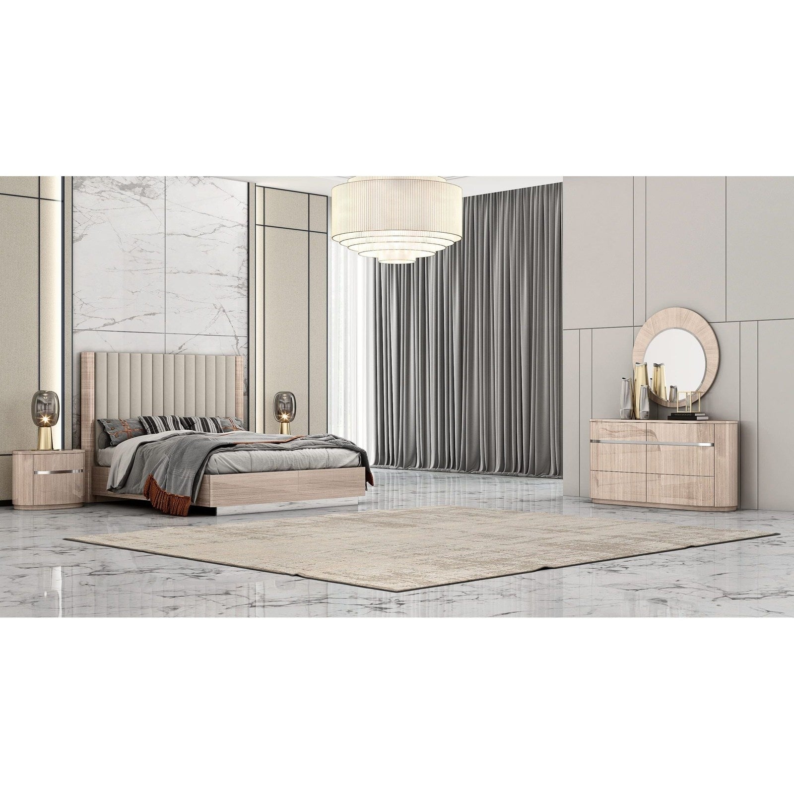 Whiteline Modern Living Waves King Bed
