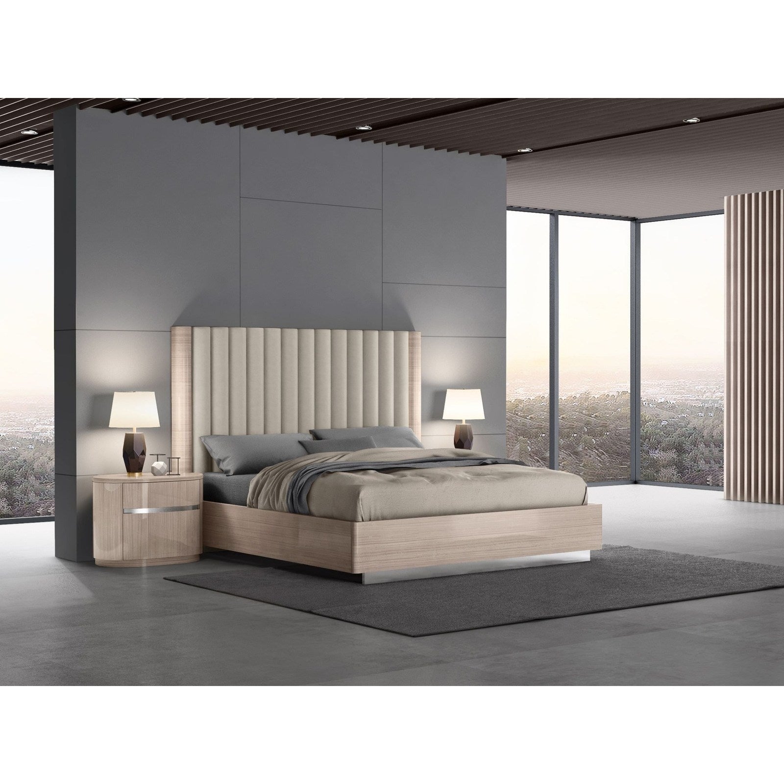 Whiteline Modern Living Waves King Bed