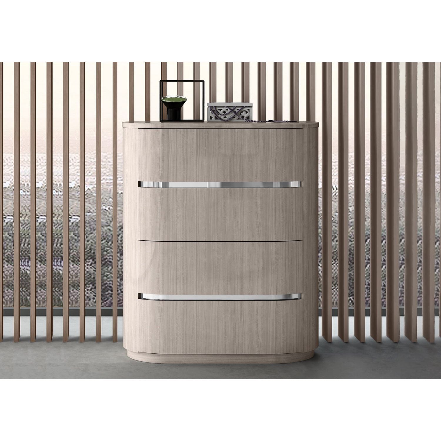 Whiteline Modern Living Waves Chest of Drawers