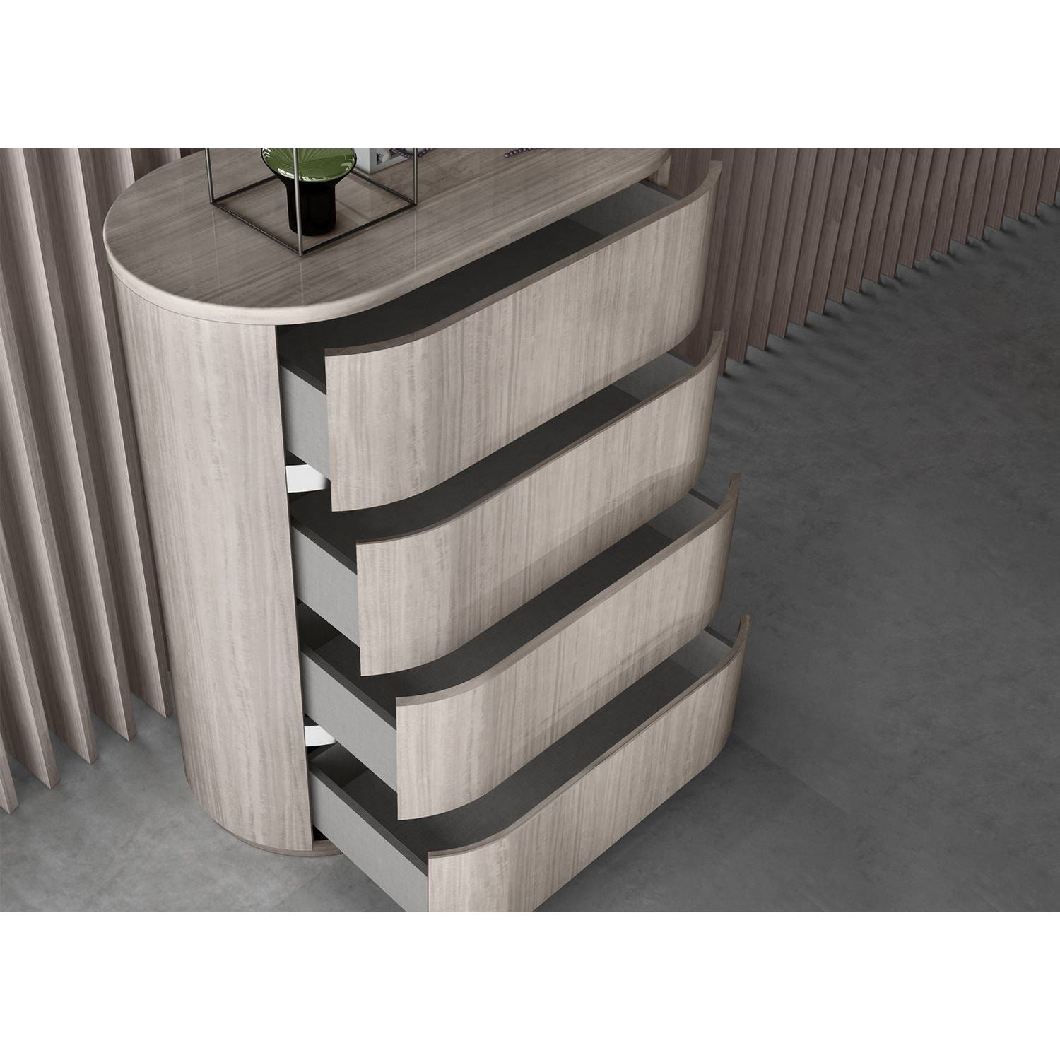 Whiteline Modern Living Waves Chest of Drawers